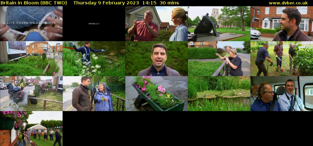Britain in Bloom (BBC TWO) Thursday 9 February 2023 14:15 - 14:45