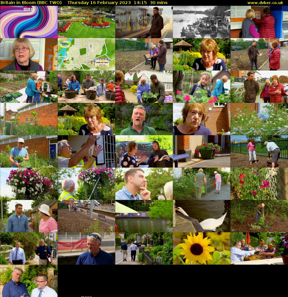 Britain in Bloom (BBC TWO) Thursday 16 February 2023 14:15 - 14:45