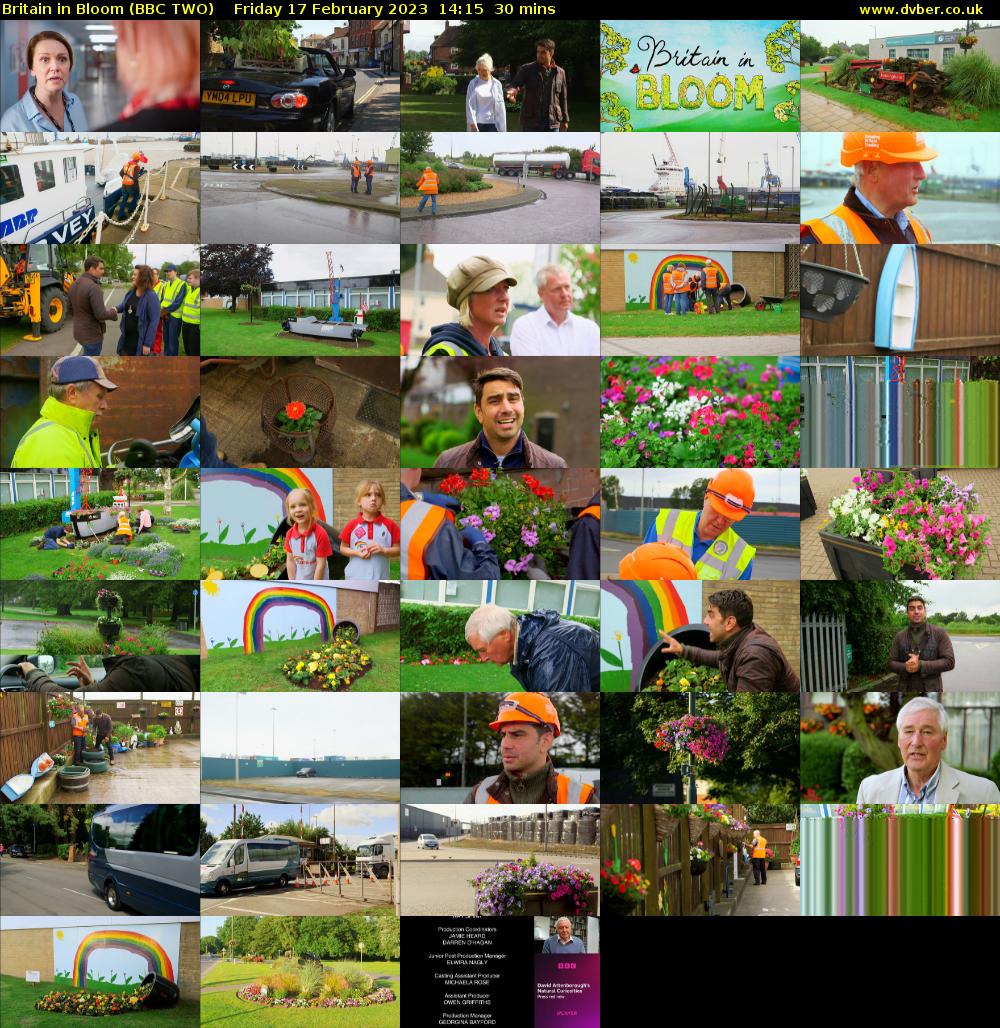 Britain in Bloom (BBC TWO) Friday 17 February 2023 14:15 - 14:45