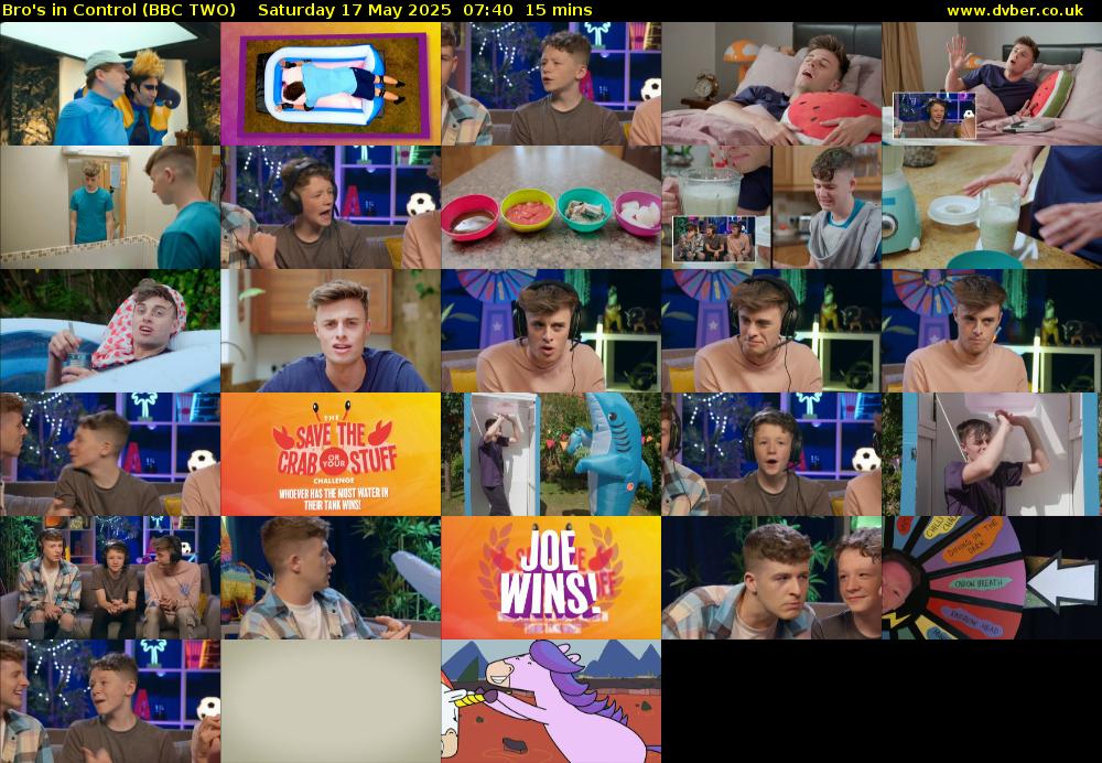 Bro's in Control (BBC TWO) Saturday 17 May 2025 07:40 - 07:55