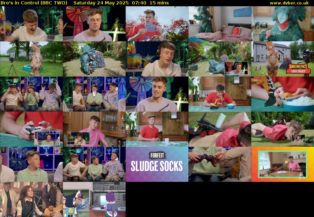 Bro's in Control (BBC TWO) Saturday 24 May 2025 07:40 - 07:55