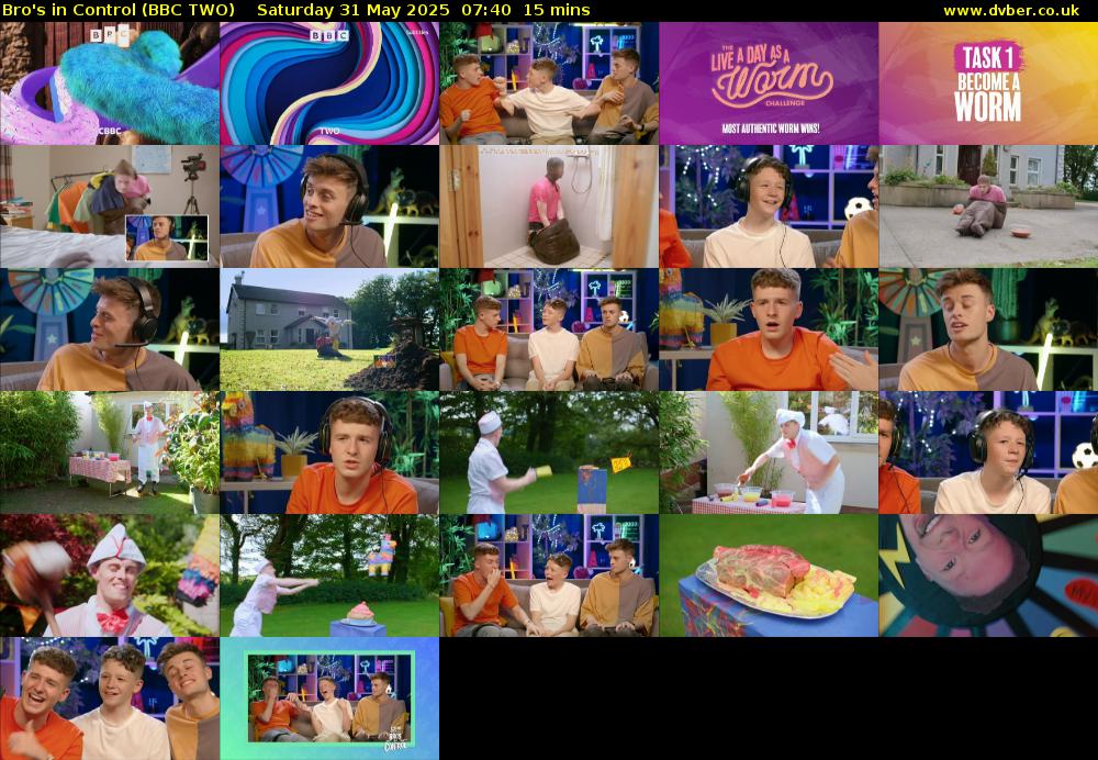 Bro's in Control (BBC TWO) Saturday 31 May 2025 07:40 - 07:55