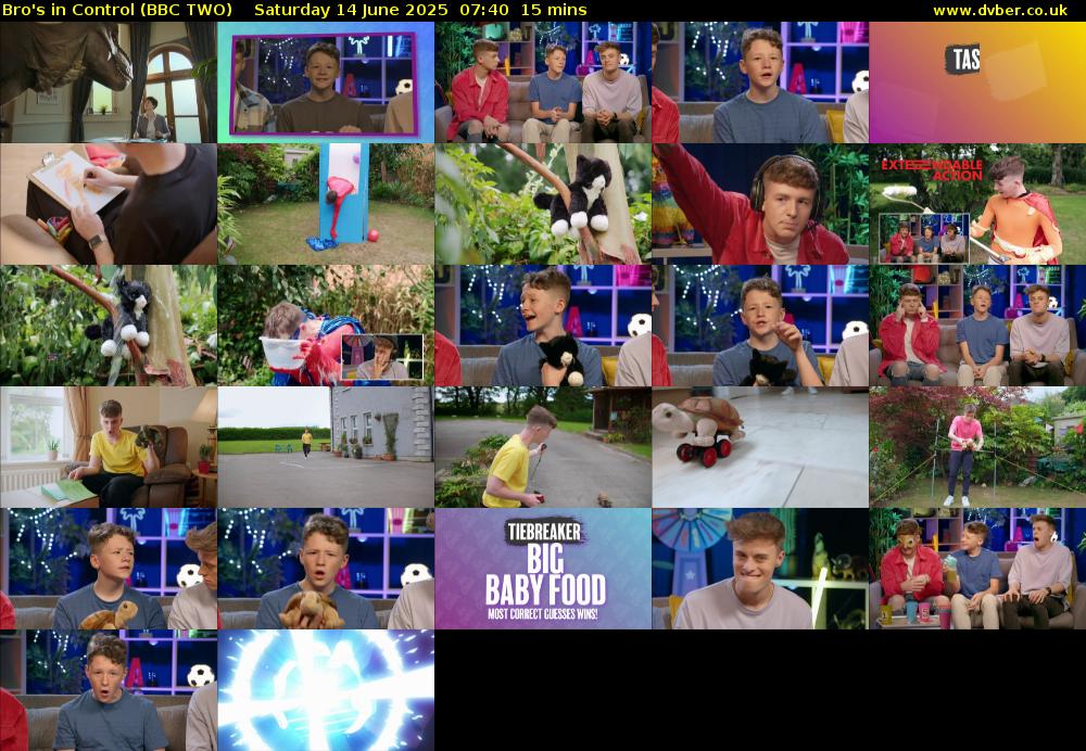 Bro's in Control (BBC TWO) Saturday 14 June 2025 07:40 - 07:55