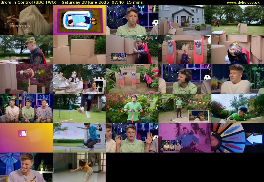 Bro's in Control (BBC TWO) Saturday 28 June 2025 07:40 - 07:55