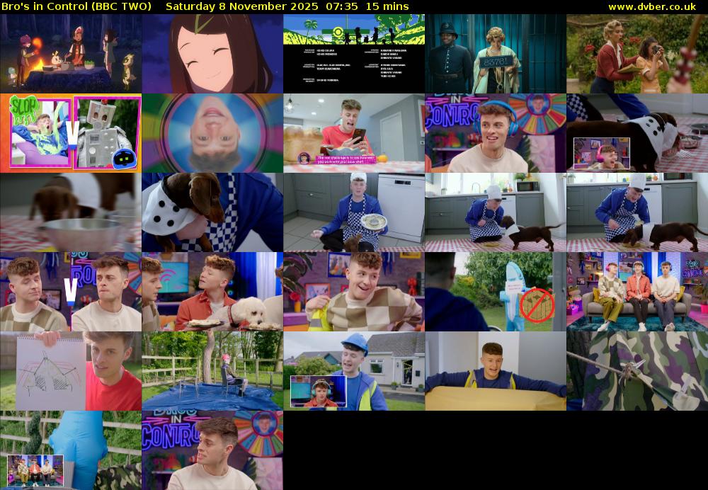 Bro's in Control (BBC TWO) Saturday 8 November 2025 07:35 - 07:50