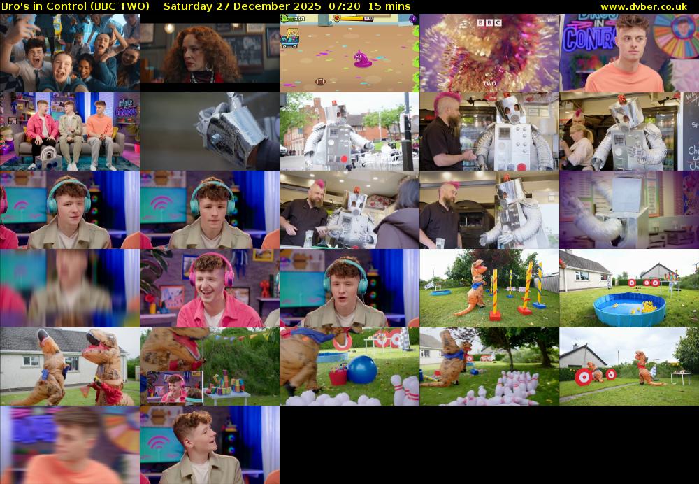 Bro's in Control (BBC TWO) Saturday 27 December 2025 07:20 - 07:35