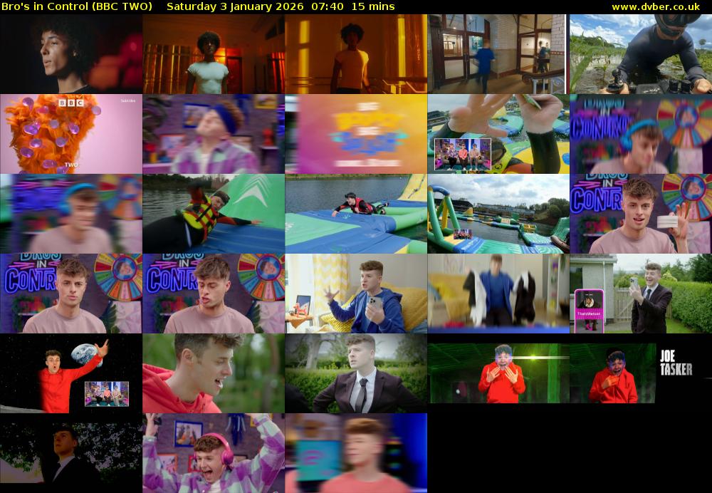 Bro's in Control (BBC TWO) Saturday 3 January 2026 07:40 - 07:55