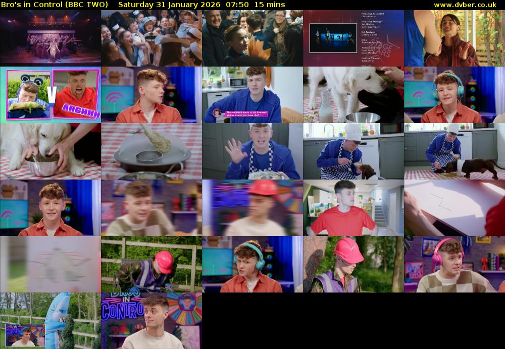 Bro's in Control (BBC TWO) Saturday 31 January 2026 07:50 - 08:05