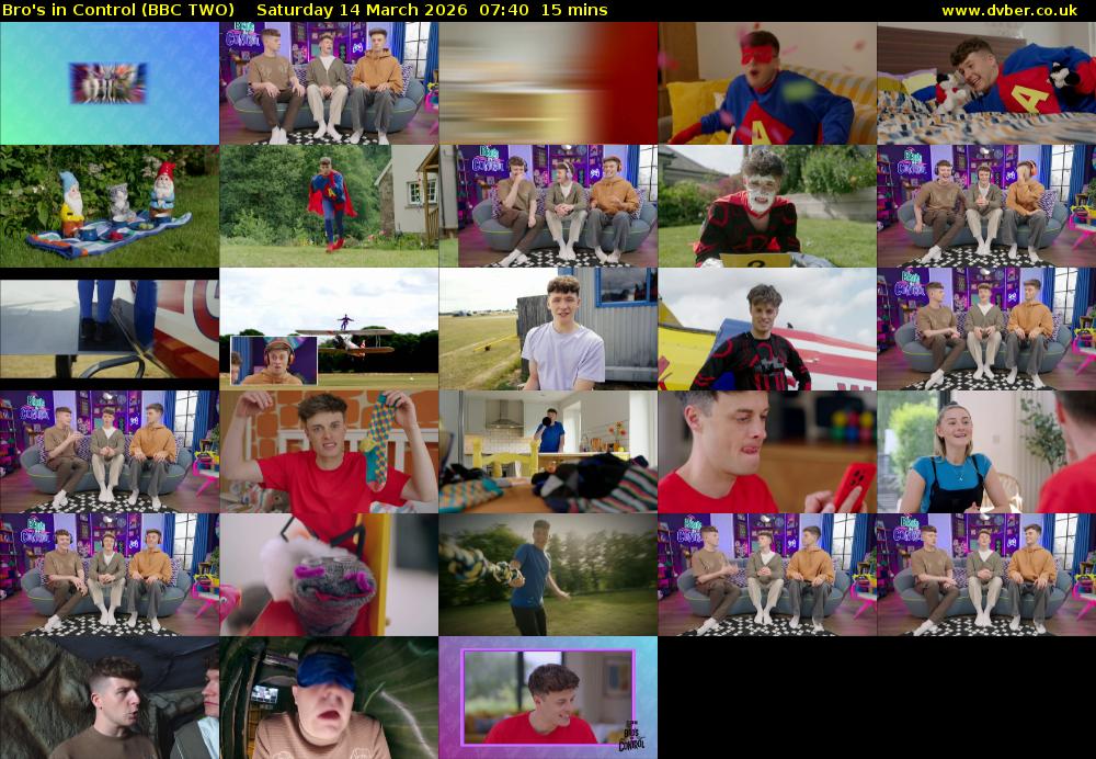 Bro's in Control (BBC TWO) Saturday 14 March 2026 07:40 - 07:55