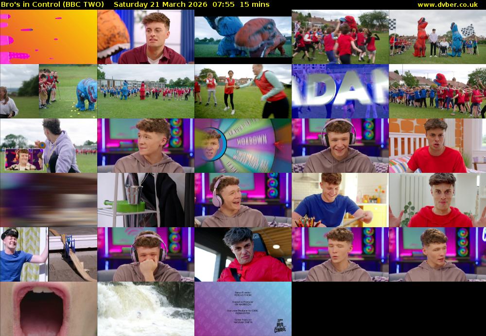 Bro's in Control (BBC TWO) Saturday 21 March 2026 07:55 - 08:10