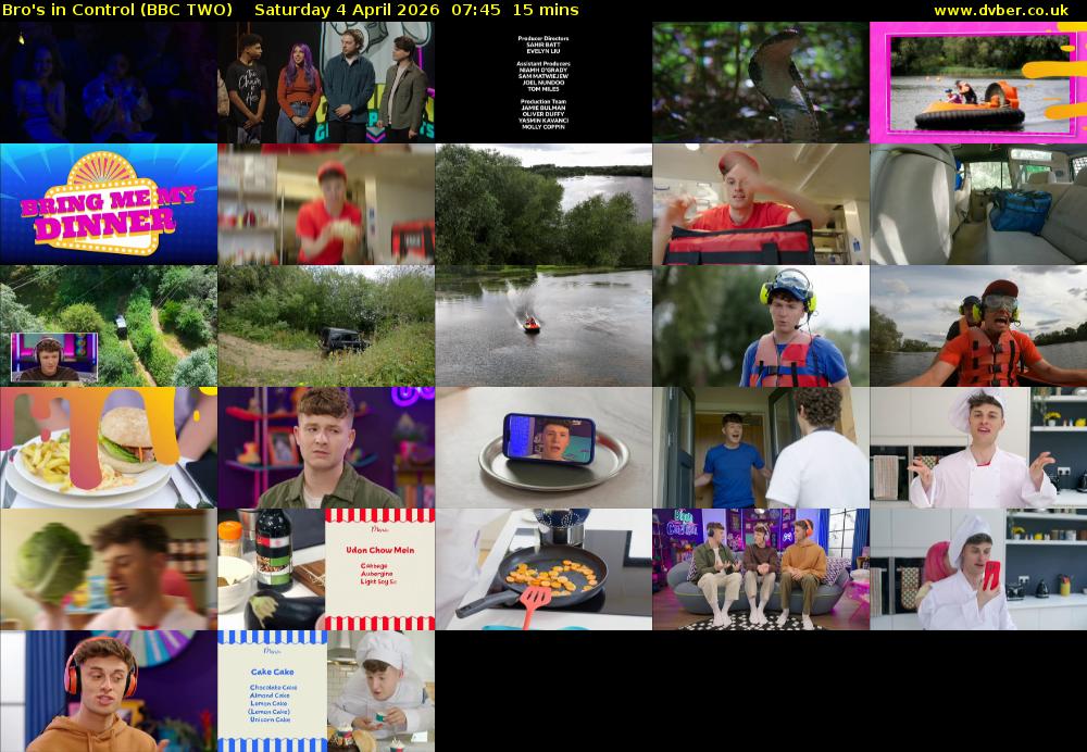 Bro's in Control (BBC TWO) Saturday 4 April 2026 07:45 - 08:00