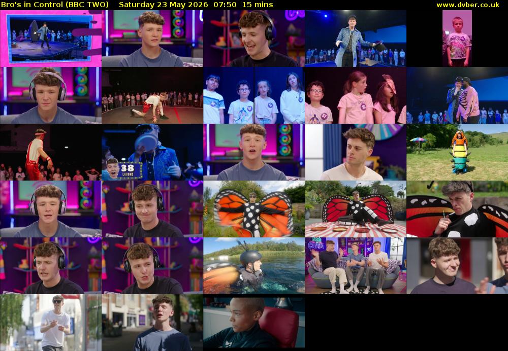 Bro's in Control (BBC TWO) Saturday 23 May 2026 07:50 - 08:05