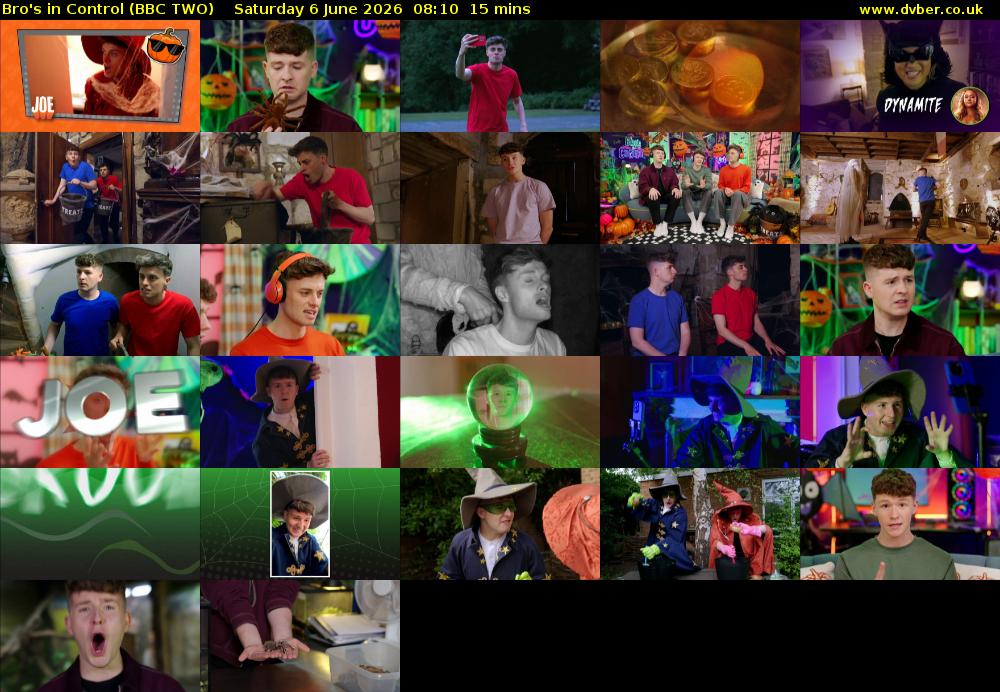 Bro's in Control (BBC TWO) Saturday 6 June 2026 08:10 - 08:25