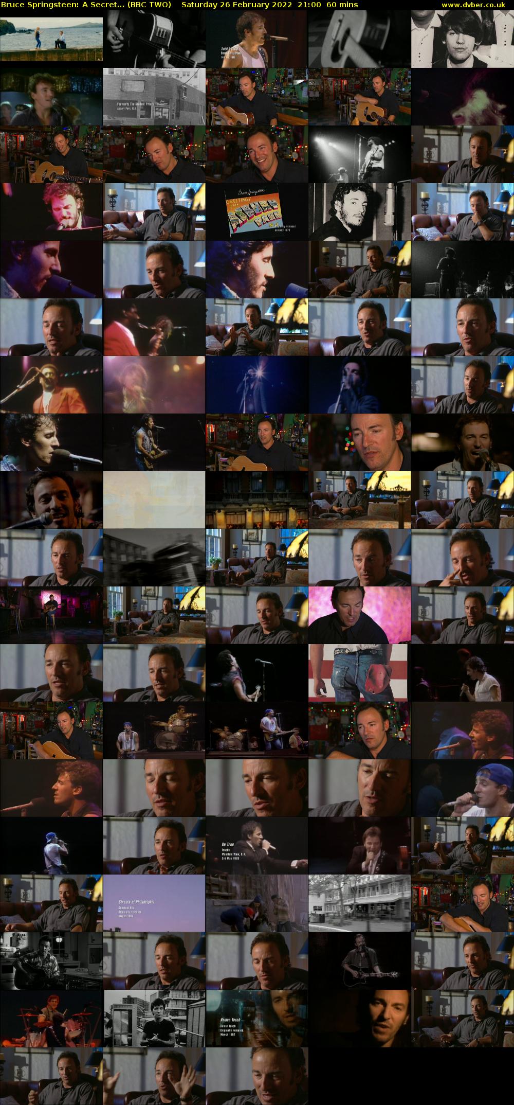 Bruce Springsteen: A Secret... (BBC TWO) Saturday 26 February 2022 21:00 - 22:00