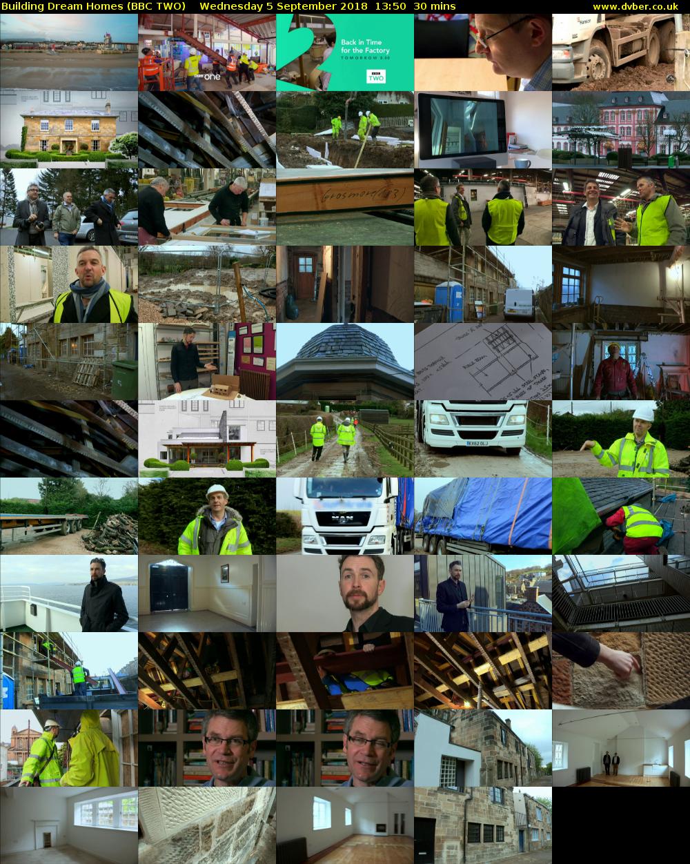 Building Dream Homes (BBC TWO) Wednesday 5 September 2018 13:50 - 14:20