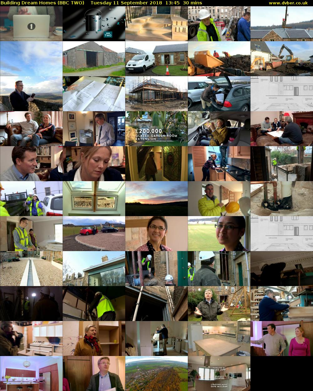 Building Dream Homes (BBC TWO) Tuesday 11 September 2018 13:45 - 14:15