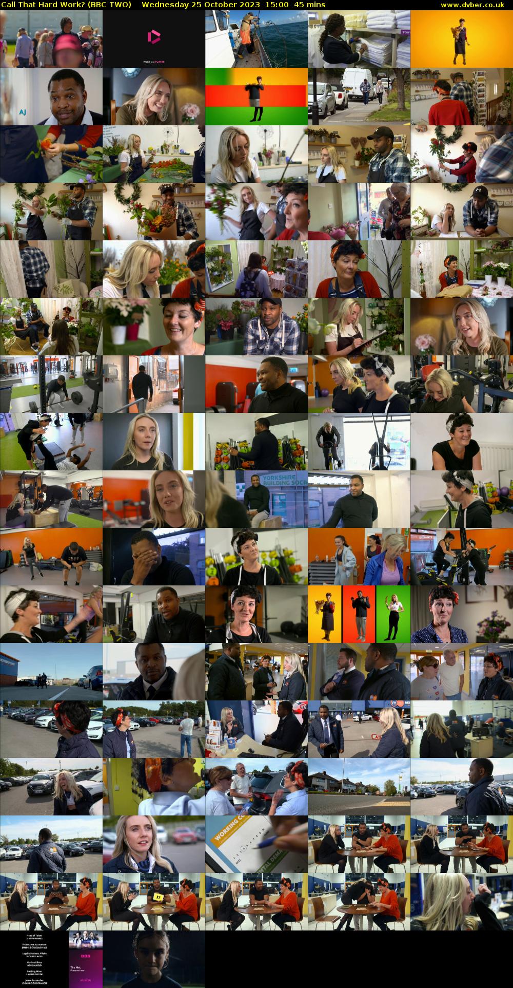 Call That Hard Work? (BBC TWO) Wednesday 25 October 2023 15:00 - 15:45