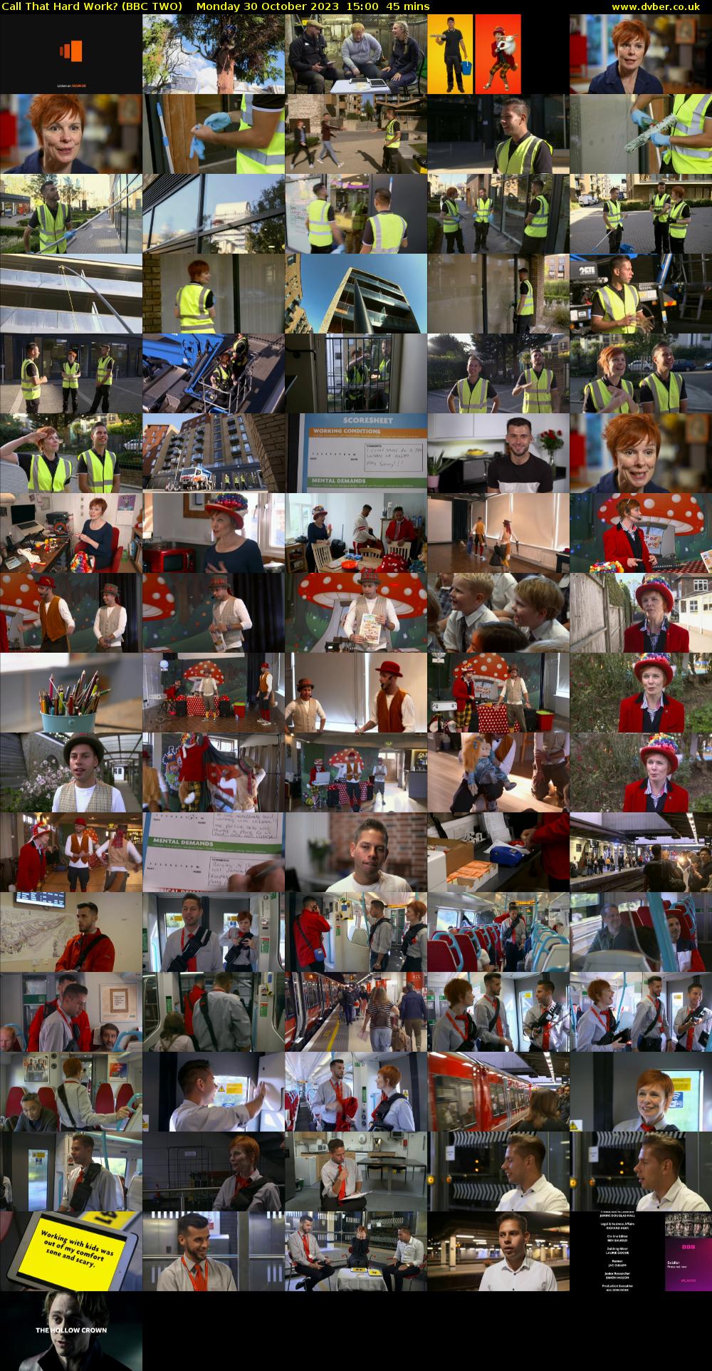 Call That Hard Work? (BBC TWO) Monday 30 October 2023 15:00 - 15:45