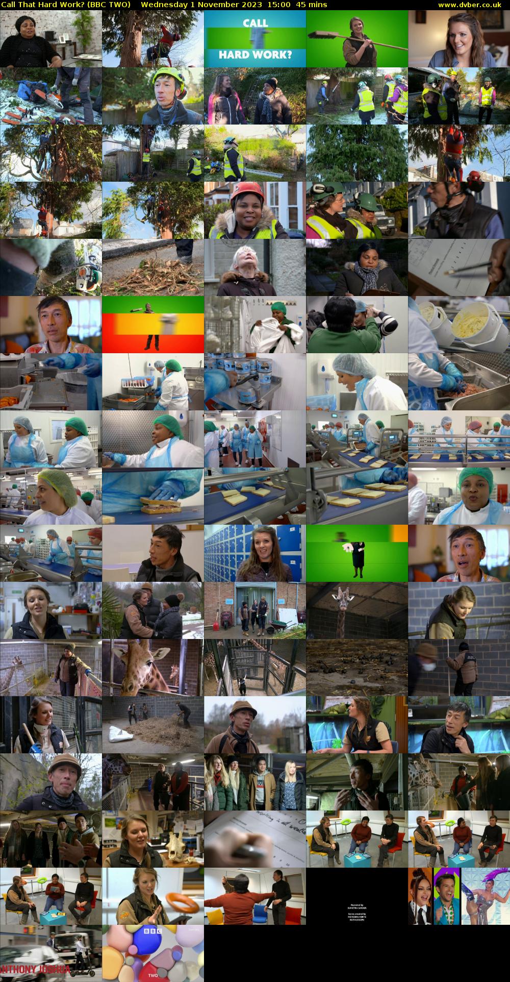 Call That Hard Work? (BBC TWO) Wednesday 1 November 2023 15:00 - 15:45