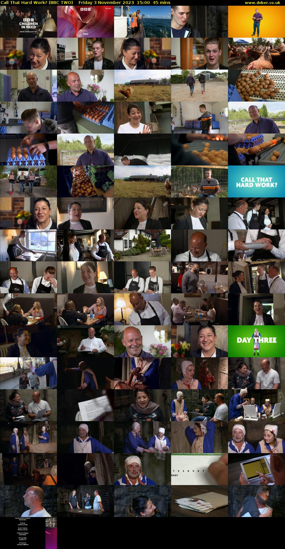 Call That Hard Work? (BBC TWO) Friday 3 November 2023 15:00 - 15:45