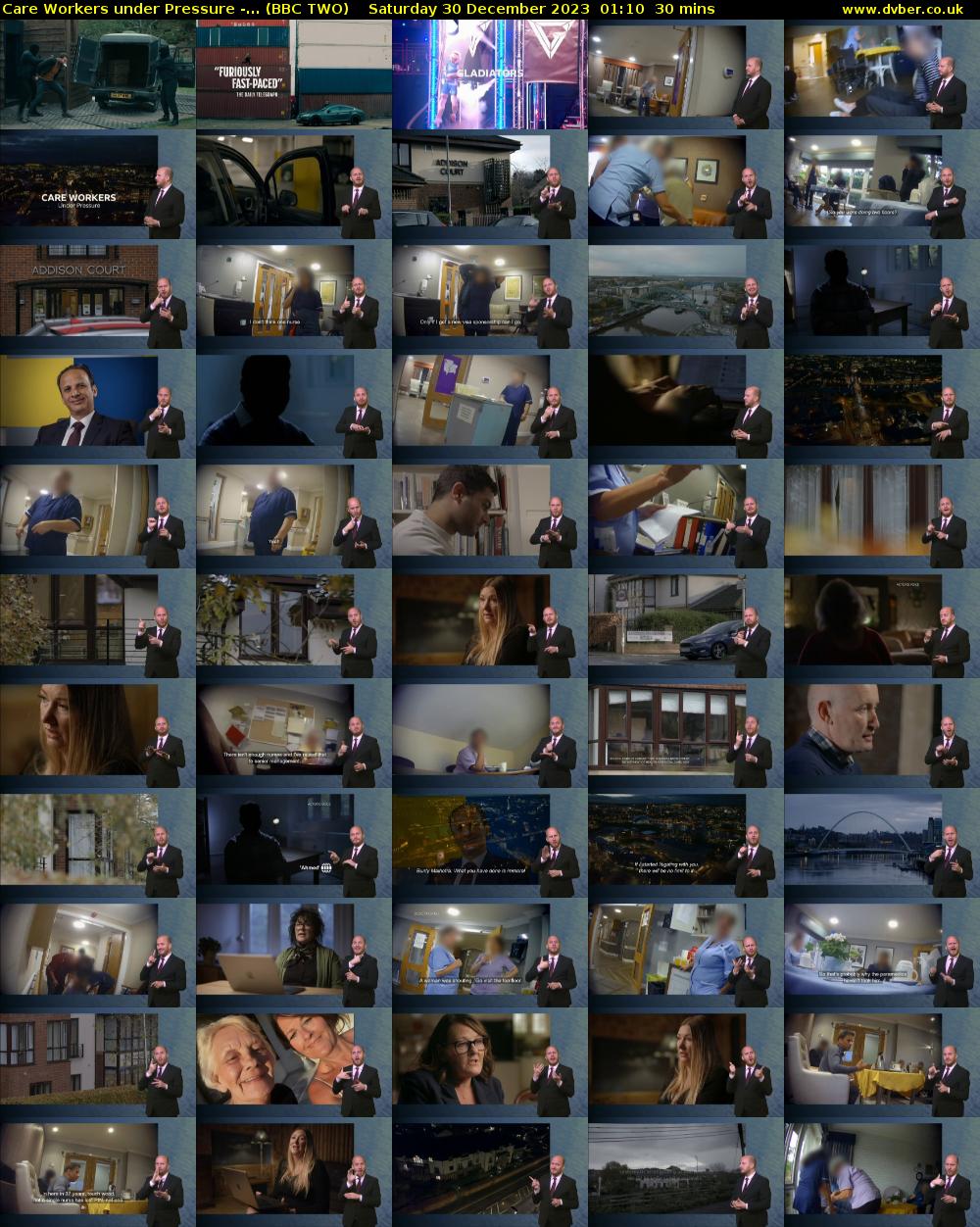 Care Workers under Pressure -... (BBC TWO) Saturday 30 December 2023 01:10 - 01:40