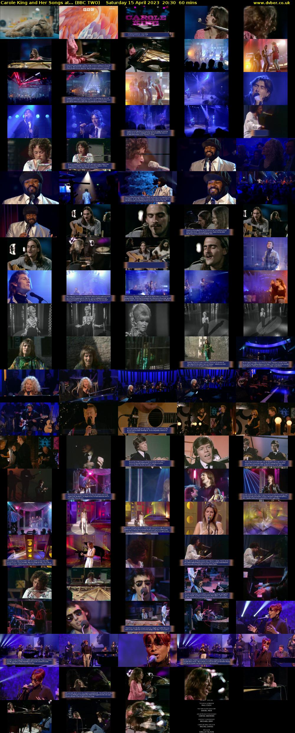 Carole King and Her Songs at... (BBC TWO) Saturday 15 April 2023 20:30 - 21:30