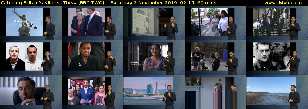 Catching Britain's Killers: The... (BBC TWO) Saturday 2 November 2019 02:15 - 03:15