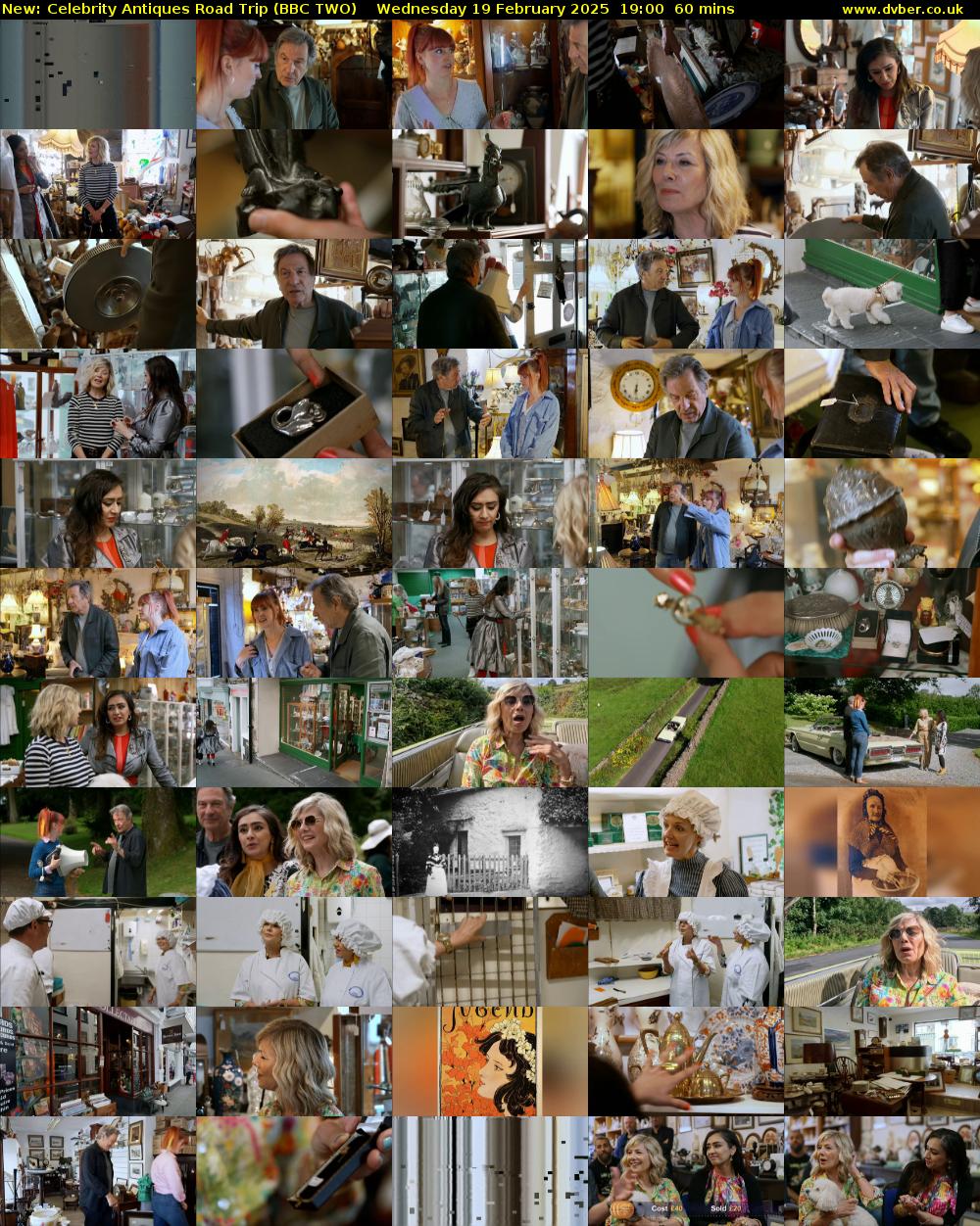 Celebrity Antiques Road Trip (BBC TWO) Wednesday 19 February 2025 19:00 - 20:00