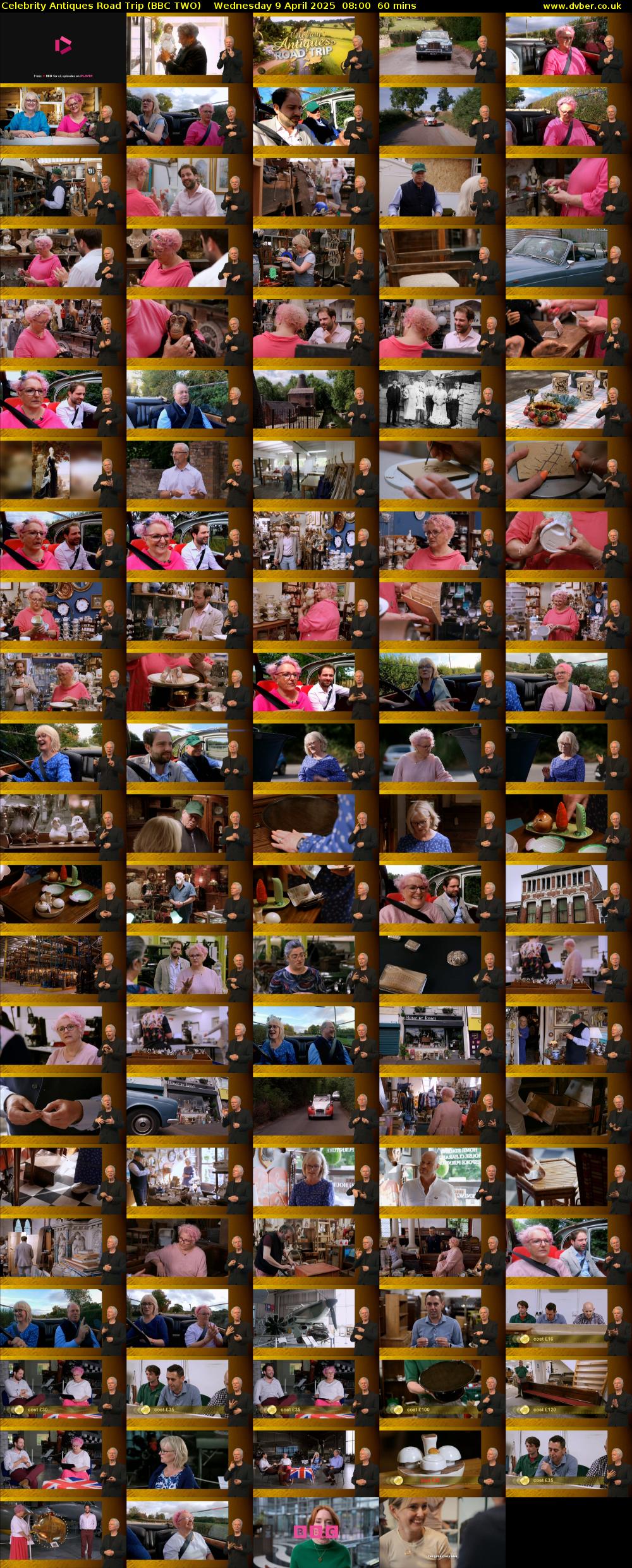 Celebrity Antiques Road Trip (BBC TWO) Wednesday 9 April 2025 08:00 - 09:00