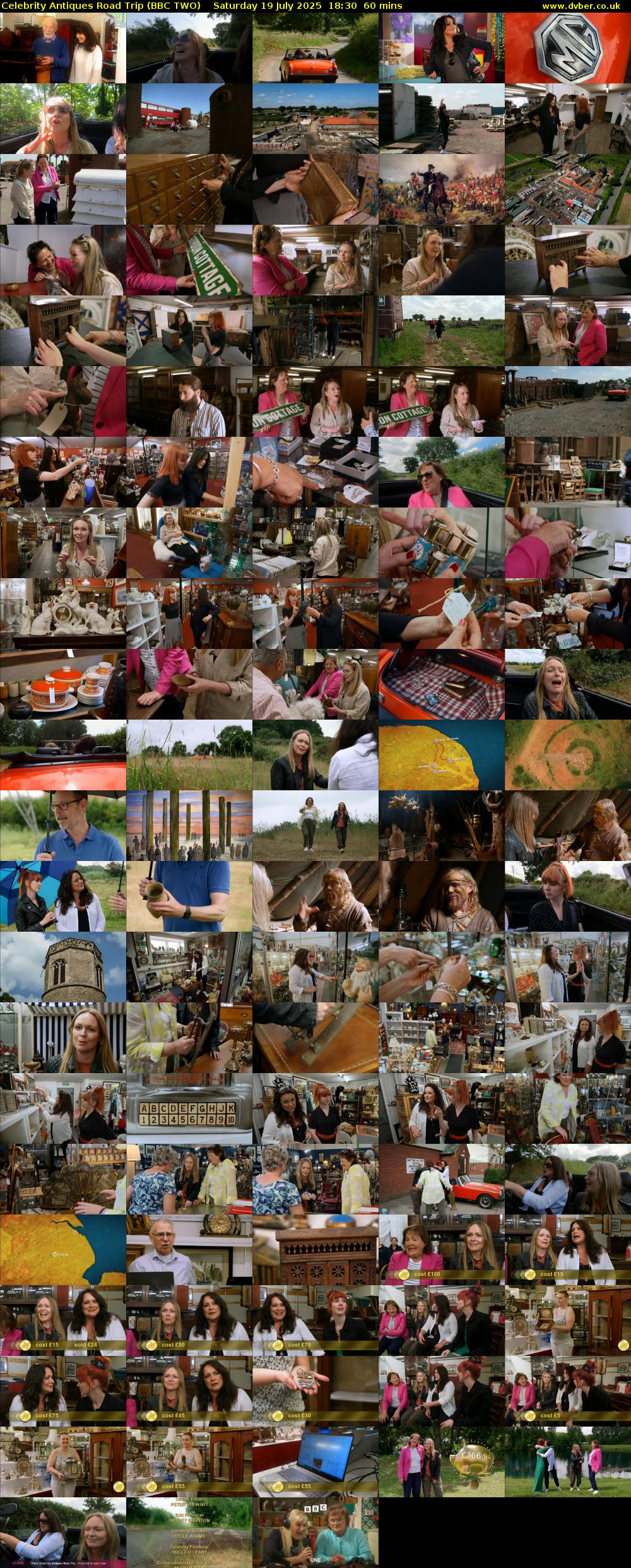 Celebrity Antiques Road Trip (BBC TWO) Saturday 19 July 2025 18:30 - 19:30
