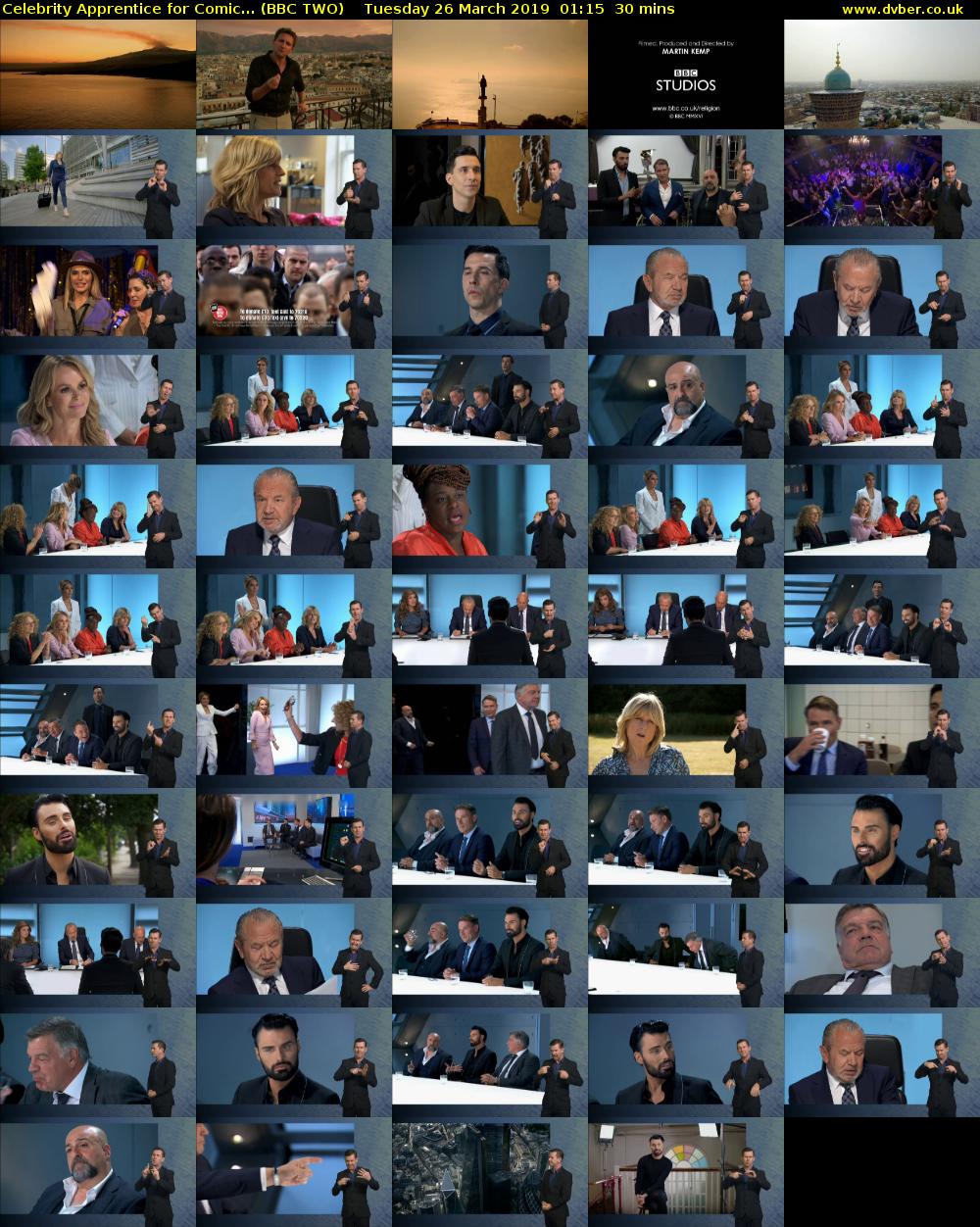 Celebrity Apprentice for Comic... (BBC TWO) Tuesday 26 March 2019 01:15 - 01:45