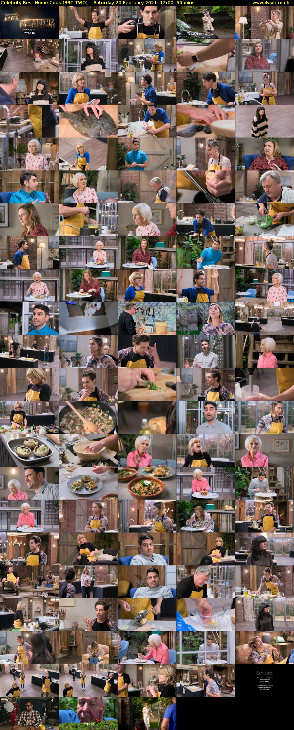 Celebrity Best Home Cook (BBC TWO) Saturday 20 February 2021 12:00 - 13:00