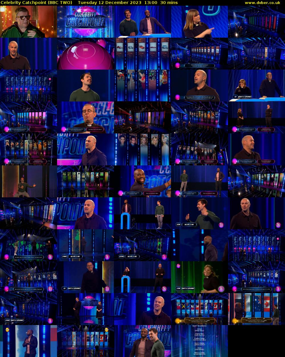 Celebrity Catchpoint (BBC TWO) Tuesday 12 December 2023 13:00 - 13:30