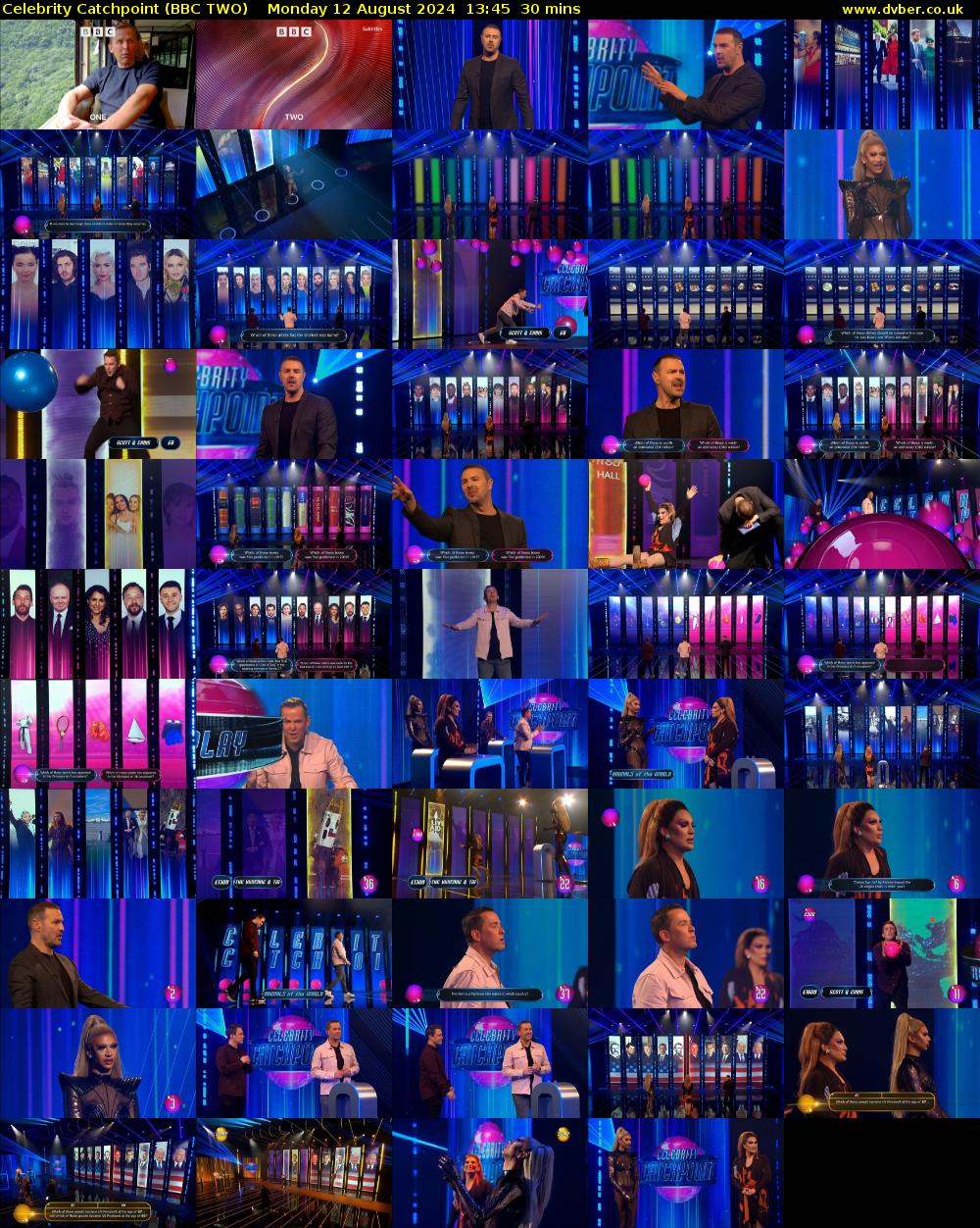 Celebrity Catchpoint (BBC TWO) Monday 12 August 2024 13:45 - 14:15