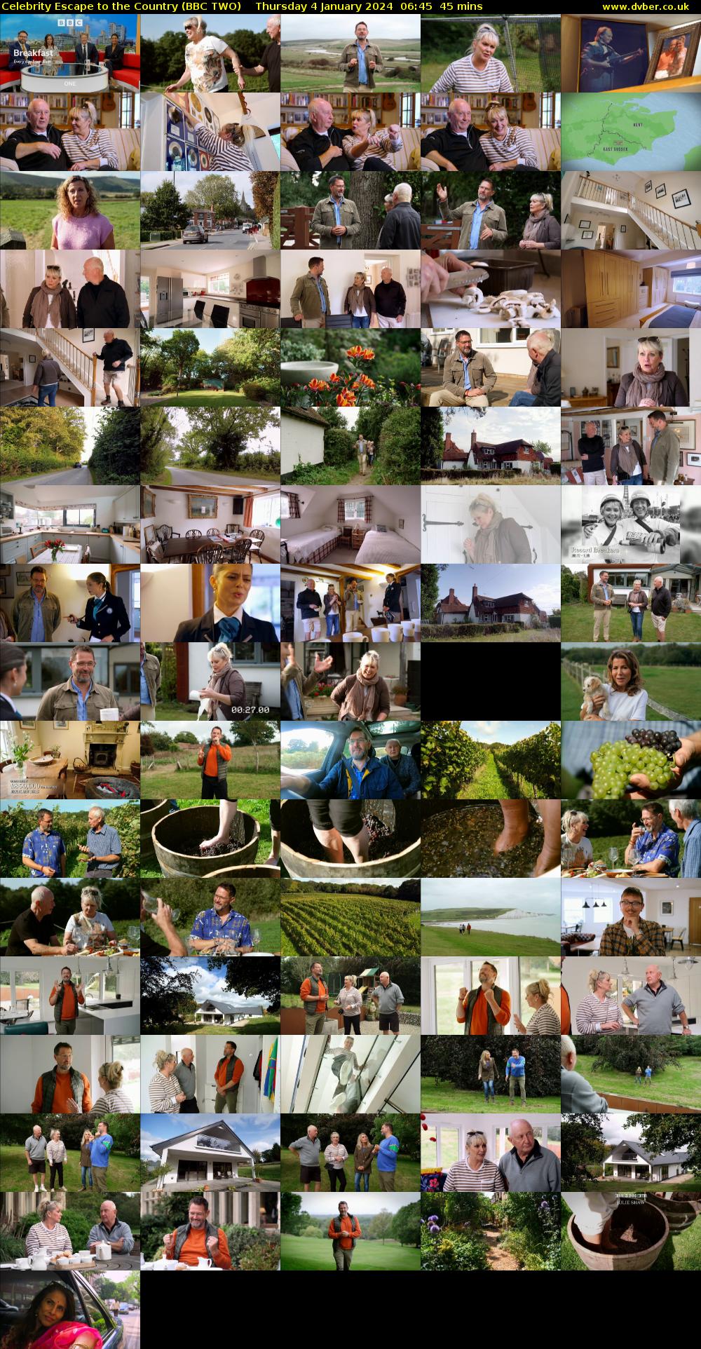 Celebrity Escape to the Country (BBC TWO) Thursday 4 January 2024 06:45 - 07:30