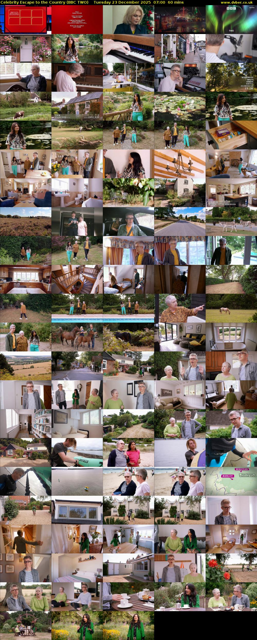 Celebrity Escape to the Country (BBC TWO) Tuesday 23 December 2025 07:00 - 08:00