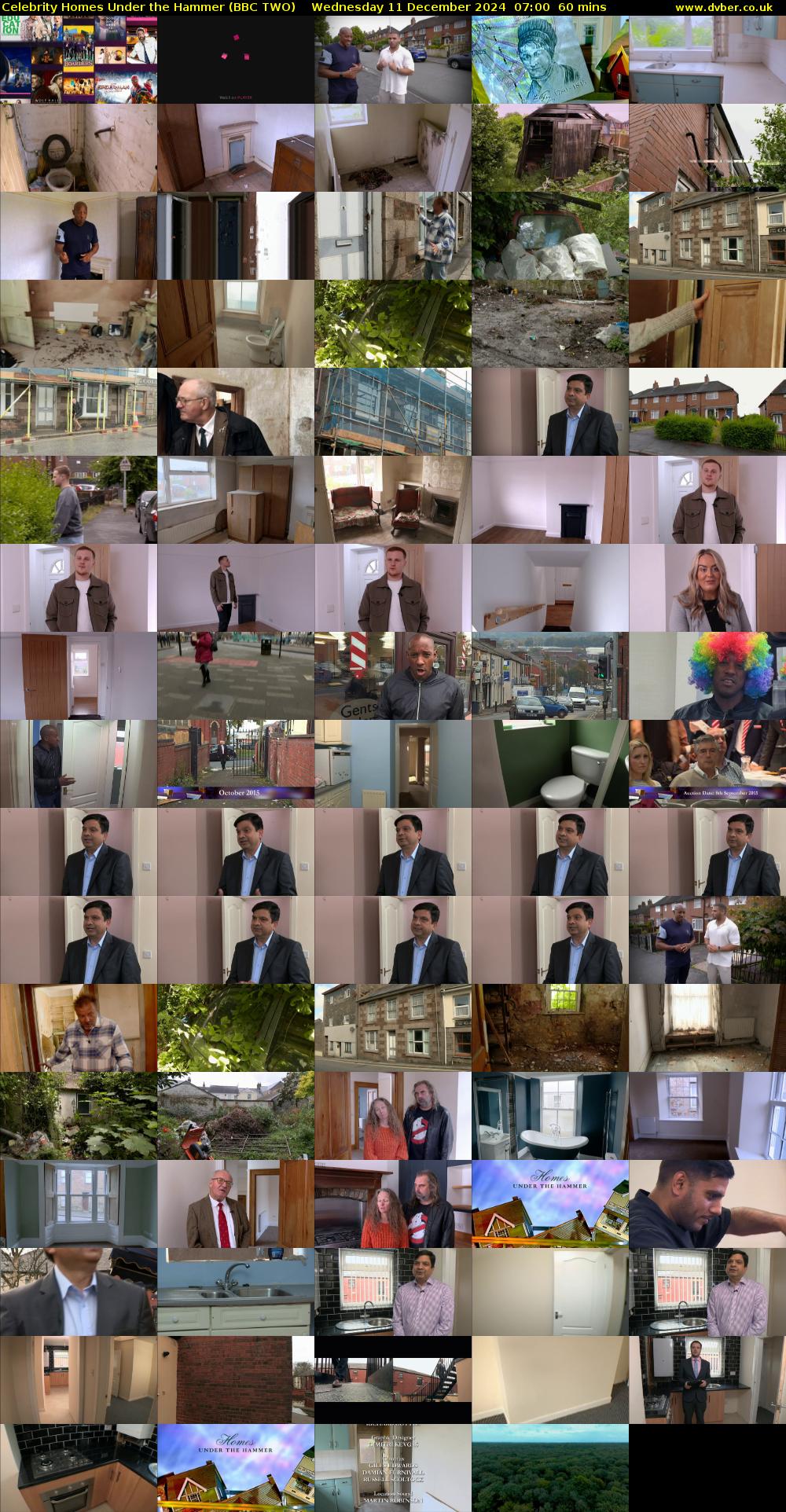 Celebrity Homes Under the Hammer (BBC TWO) Wednesday 11 December 2024 07:00 - 08:00