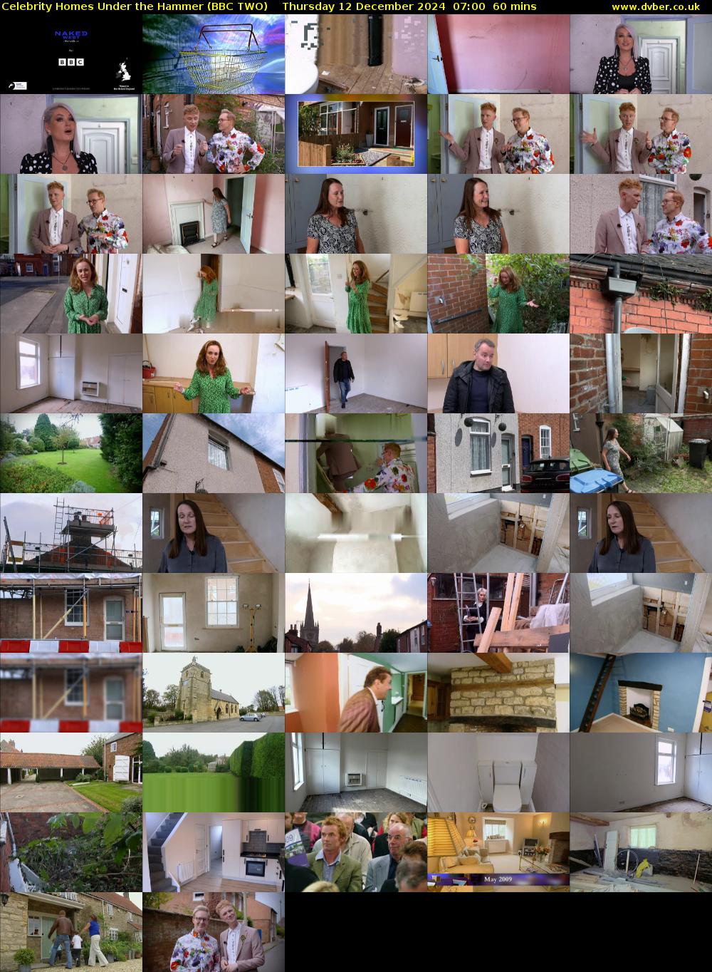 Celebrity Homes Under the Hammer (BBC TWO) Thursday 12 December 2024 07:00 - 08:00