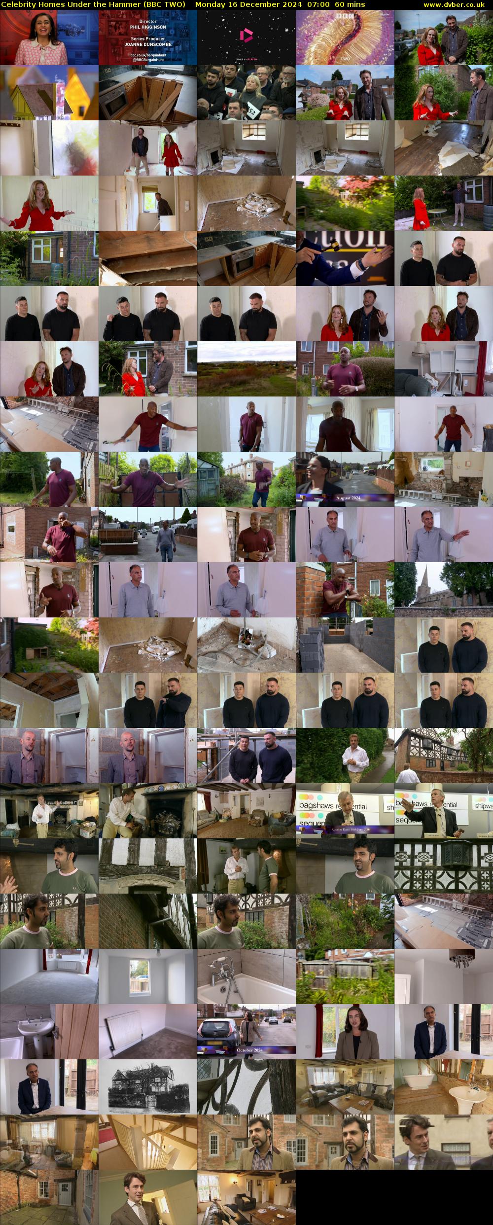 Celebrity Homes Under the Hammer (BBC TWO) Monday 16 December 2024 07:00 - 08:00