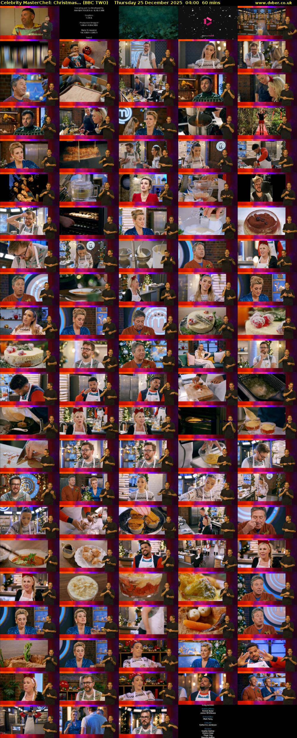 Celebrity MasterChef: Christmas... (BBC TWO) Thursday 25 December 2025 04:00 - 05:00