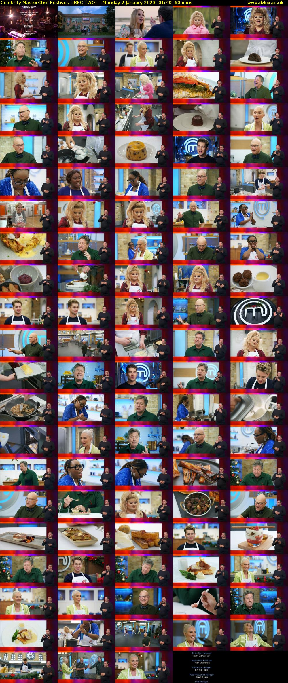 Celebrity MasterChef Festive... (BBC TWO) Monday 2 January 2023 01:40 - 02:40