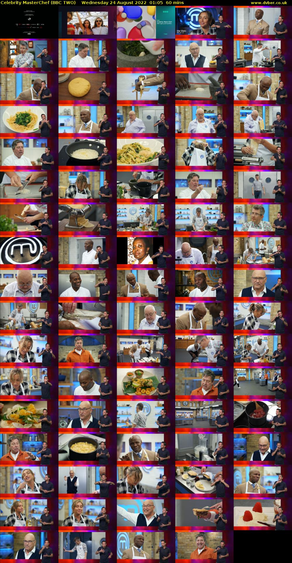 Celebrity MasterChef (BBC TWO) Wednesday 24 August 2022 01:05 - 02:05