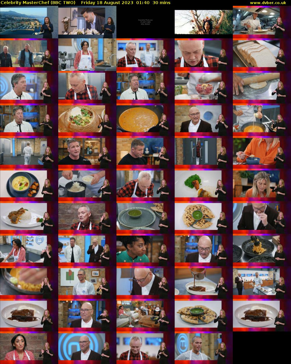 Celebrity MasterChef (BBC TWO) Friday 18 August 2023 01:40 - 02:10