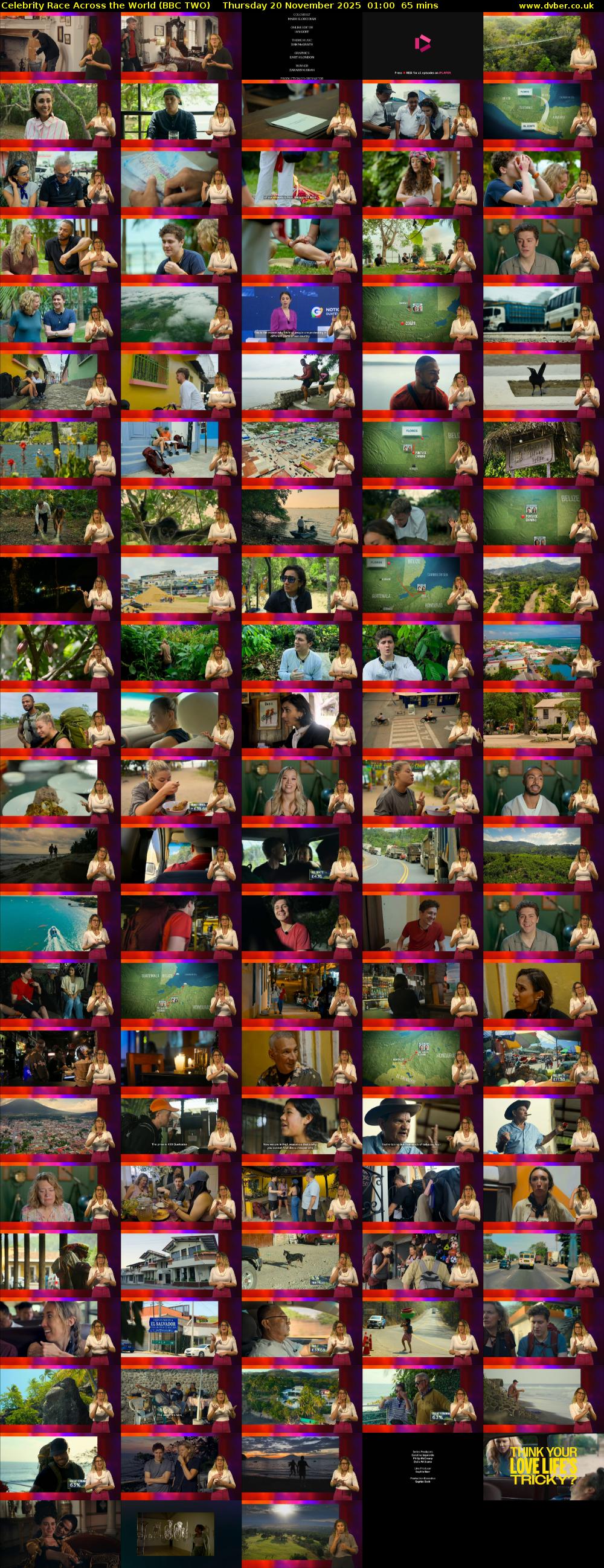 Celebrity Race Across the World (BBC TWO) Thursday 20 November 2025 01:00 - 02:05