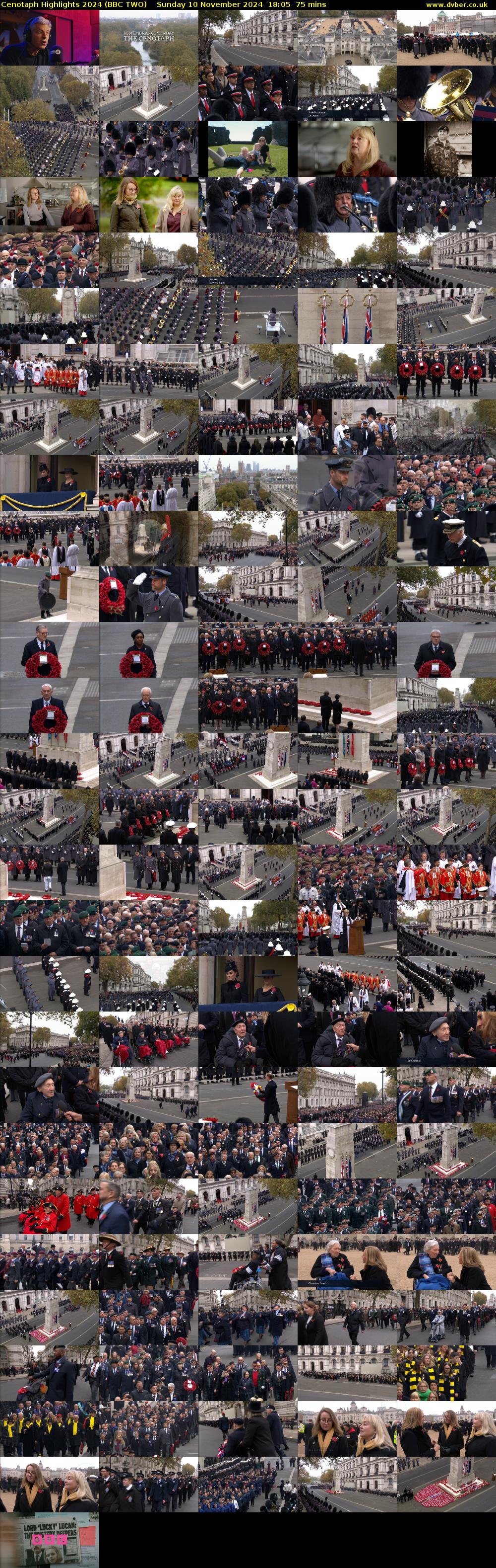 Cenotaph Highlights 2024 (BBC TWO) Sunday 10 November 2024 18:05 - 19:20