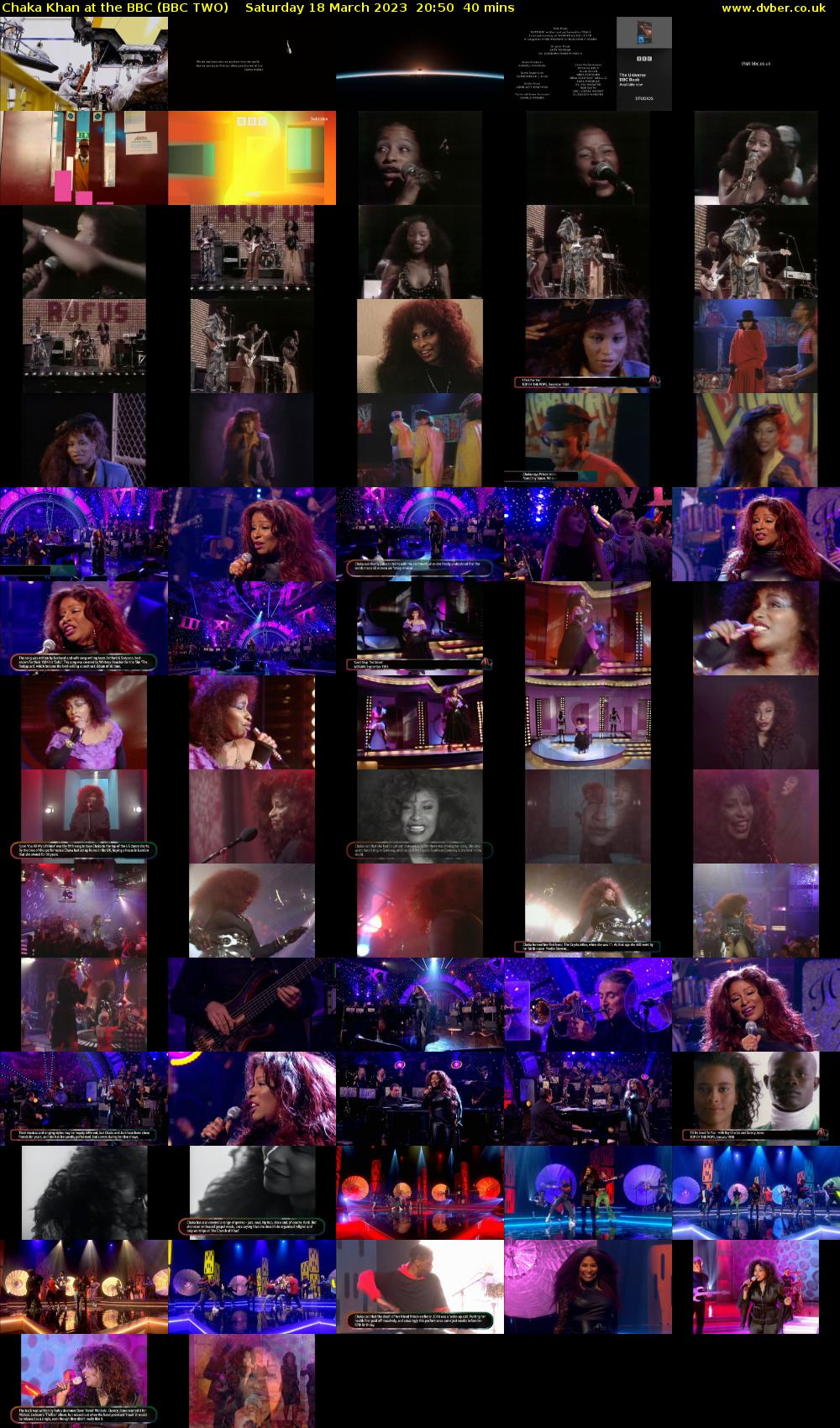 Chaka Khan at the BBC (BBC TWO) Saturday 18 March 2023 20:50 - 21:30