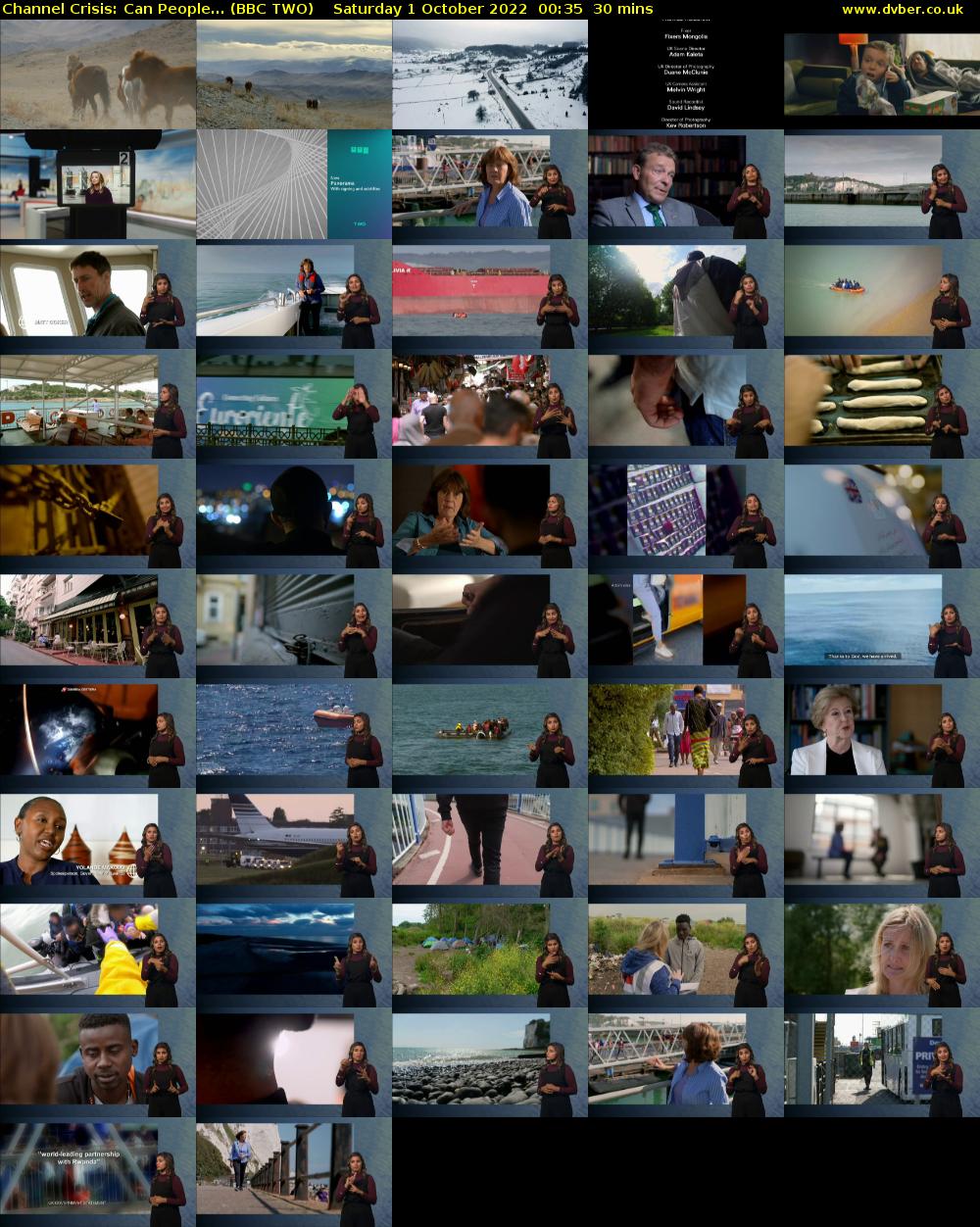 Channel Crisis: Can People... (BBC TWO) Saturday 1 October 2022 00:35 - 01:05