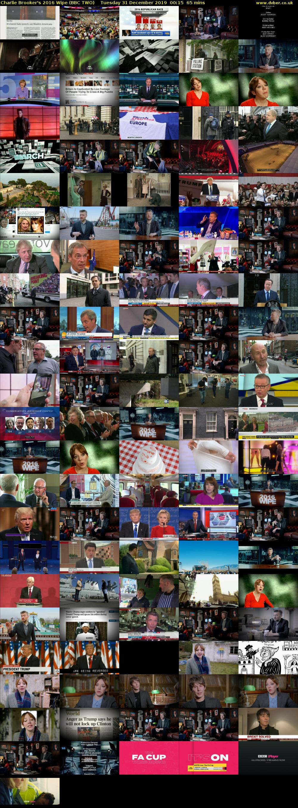 Charlie Brooker's 2016 Wipe (BBC TWO) Tuesday 31 December 2019 00:15 - 01:20