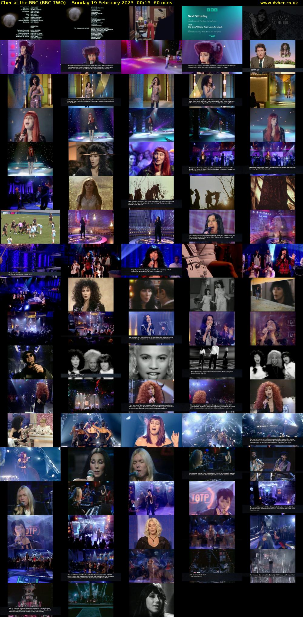 Cher at the BBC (BBC TWO) Sunday 19 February 2023 00:15 - 01:15