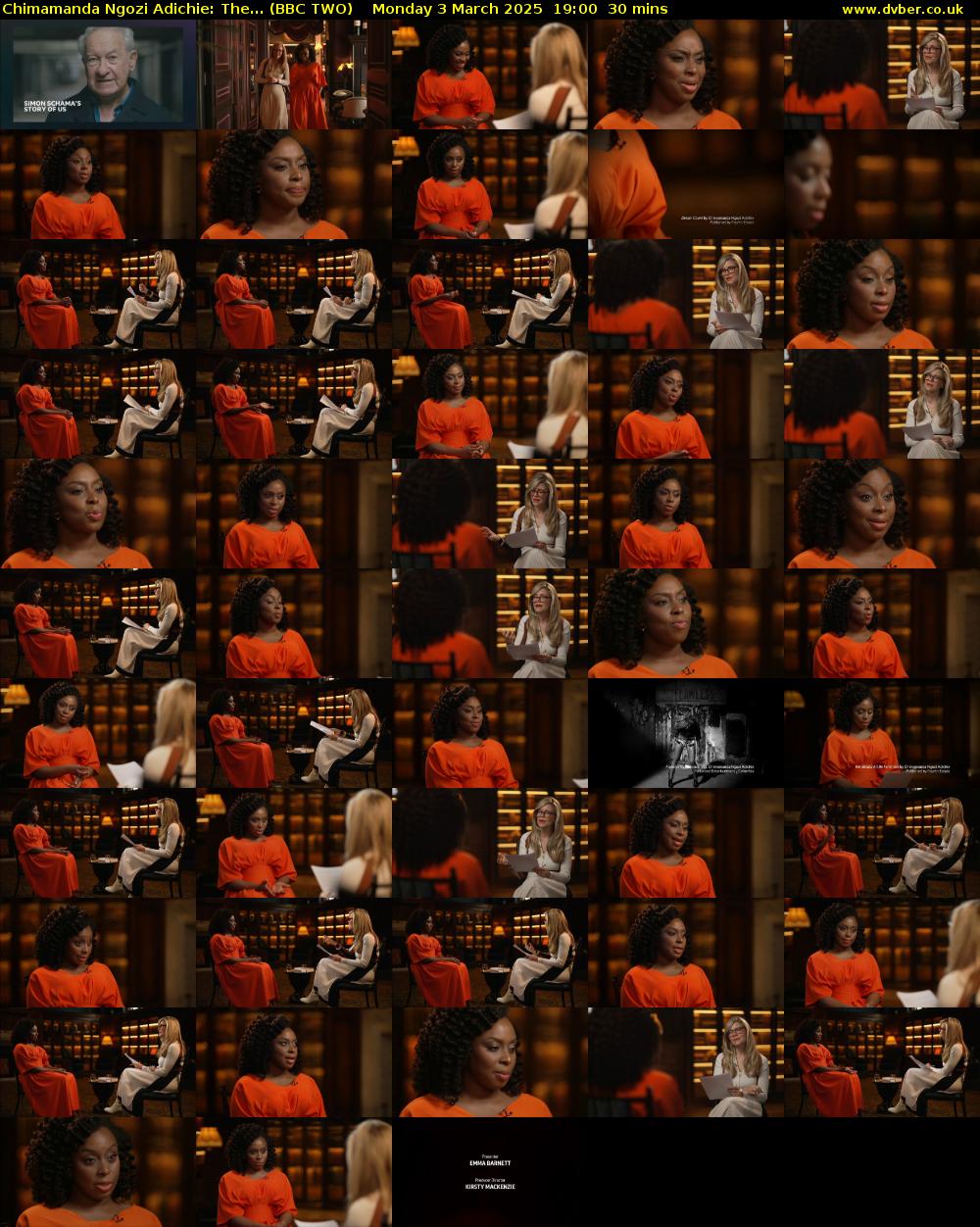 Chimamanda Ngozi Adichie: The... (BBC TWO) Monday 3 March 2025 19:00 - 19:30